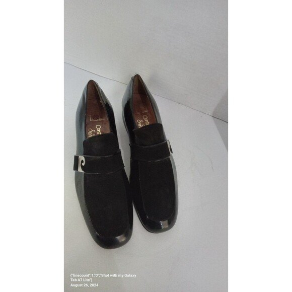 Contempo Collection‎ Black Patent Leather Loafers with Decorative Silver Buckle main image 5